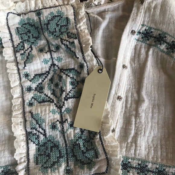 Sophie Max Studio Bell Sleeve Embroidered Dress - Picture 3 of 7